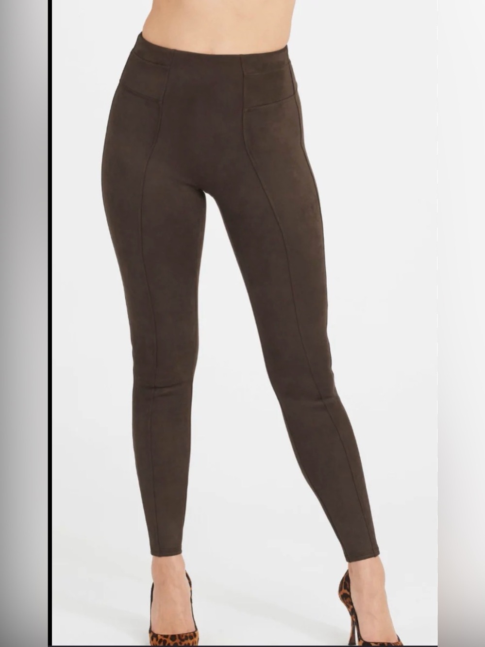 SPANX Faux Leather Brown leggings